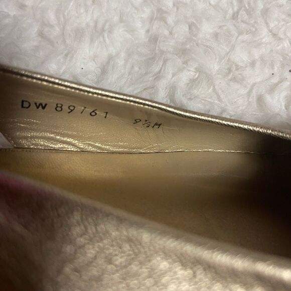 STUART WEITZMAN Rhinestone Gold Slingback Ballet Flats Shoes SZ9.5 - Picture 10 of 12